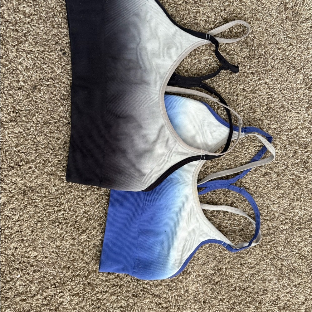 Champion Blue and Black Gradient Sports Bras Set